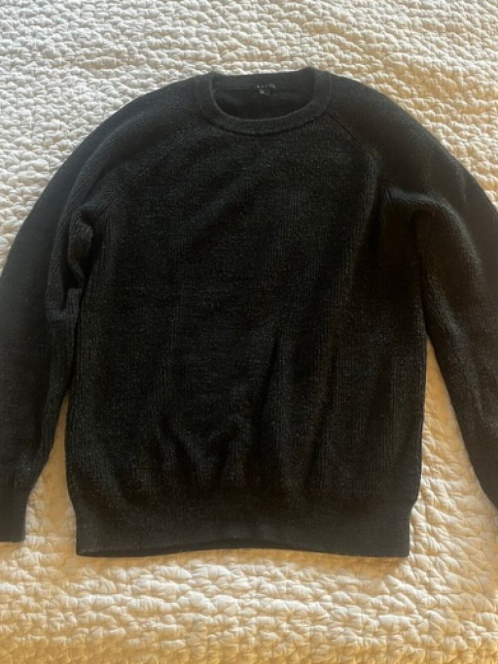 Theory Men's Wool Blend Ribbed Charcoal Grey Sweater Size Small Good Condition